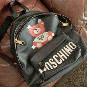 Moschino leather teddy bear backpack